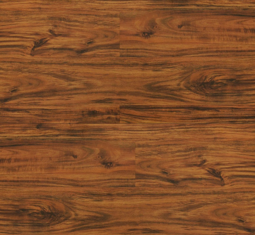 Brown wood flooring with varied grain patterns and knots.