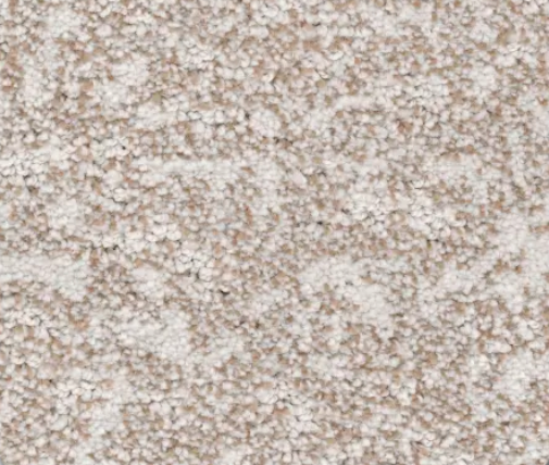 Close-up of beige and cream flecked carpet.