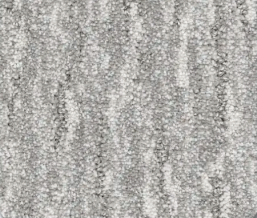 Gray and white speckled carpet with vertical textured streaks.