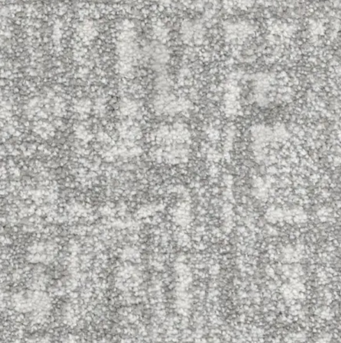 Gray and white patterned carpet.