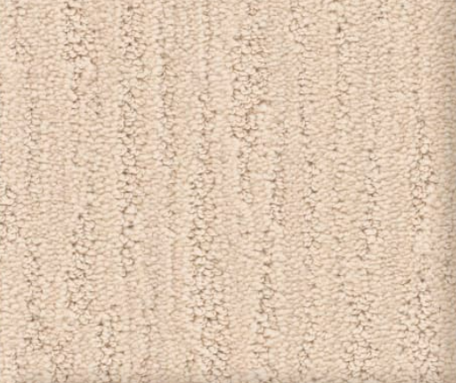 Beige textured carpet with vertical patterned lines.