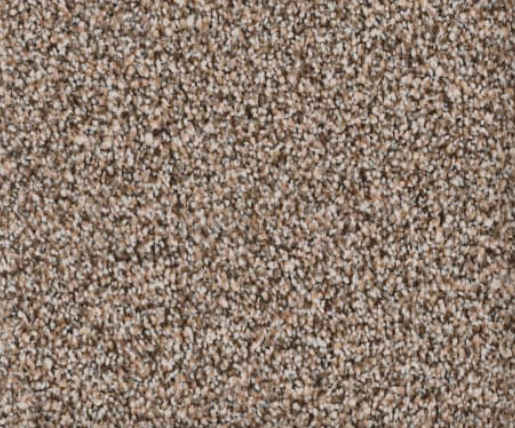 Close-up of a speckled, brown carpet with a rough, textured surface.