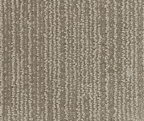 Beige and off-white flecked carpet with a vertical ribbed pattern.