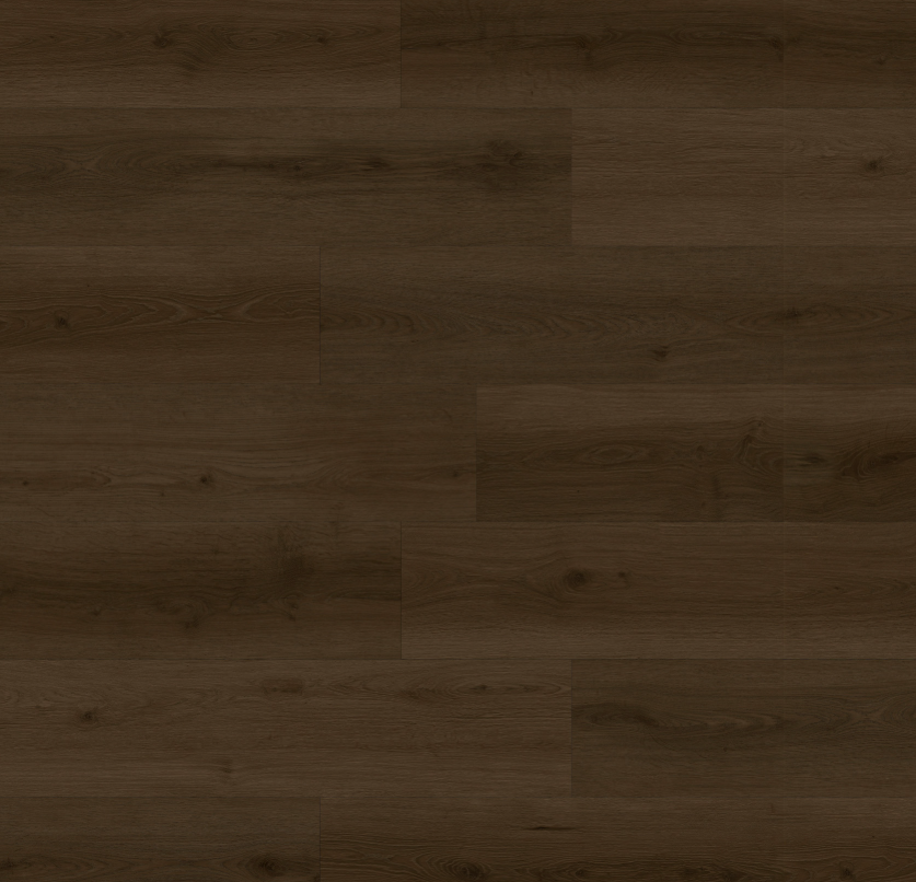 Dark brown hardwood floor planks.
