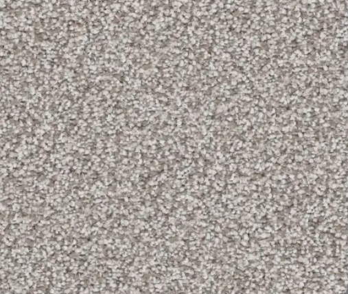 Close-up of a speckled, light gray carpet texture.