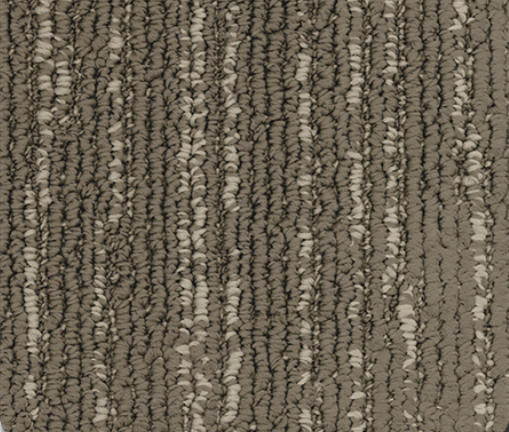 Textured carpet with vertical stripes in shades of gray and beige.