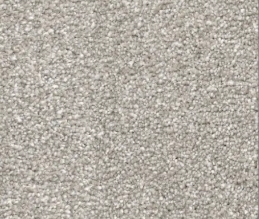 Close-up of light gray carpet with a speckled texture.
