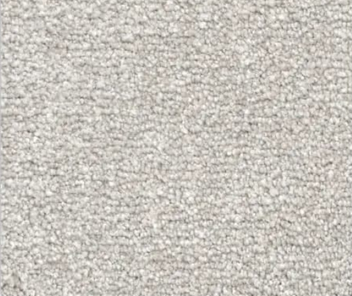 Close-up of light gray loop pile carpet.