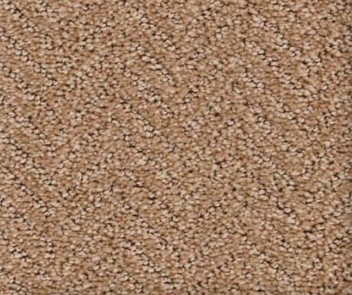 Beige and tan looped carpet with diagonal pattern.