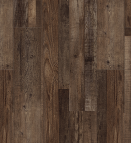 Dark brown wood plank flooring with varying tones and visible wood grain.