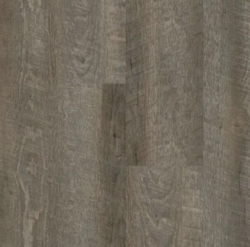 Gray wood-look flooring with vertical planks and visible grain patterns.