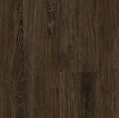 Dark brown wooden floorboards with visible grain.