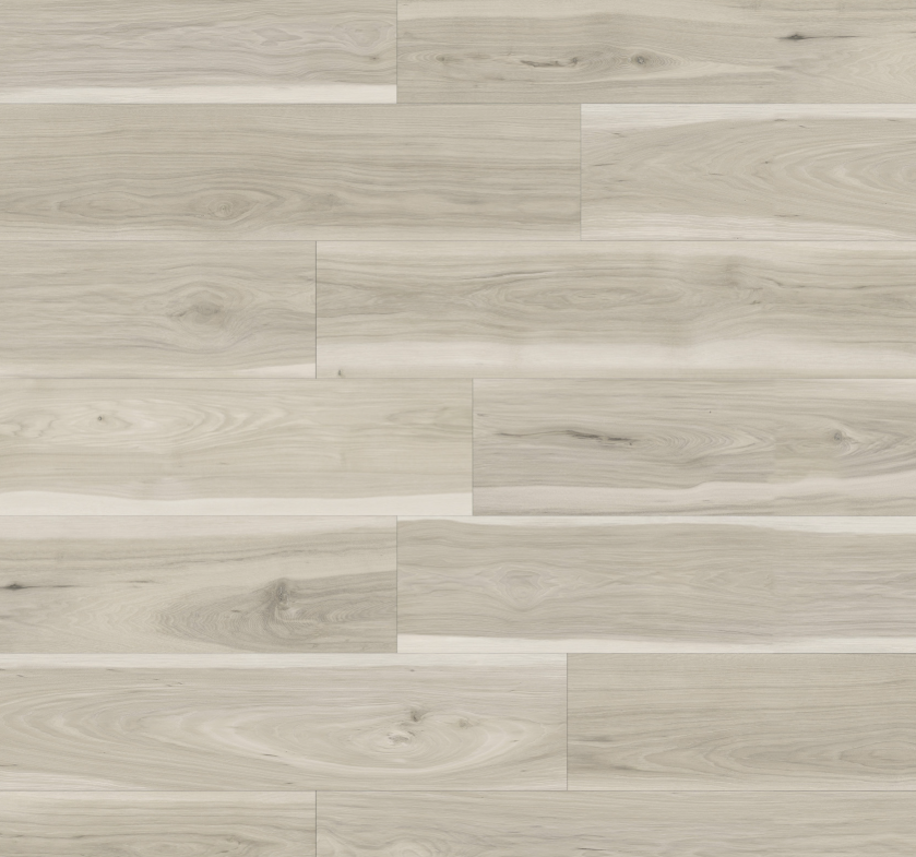 Light-colored wood flooring with wood grain pattern, planks arranged horizontally.