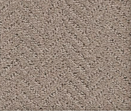 Beige and tan patterned carpet.