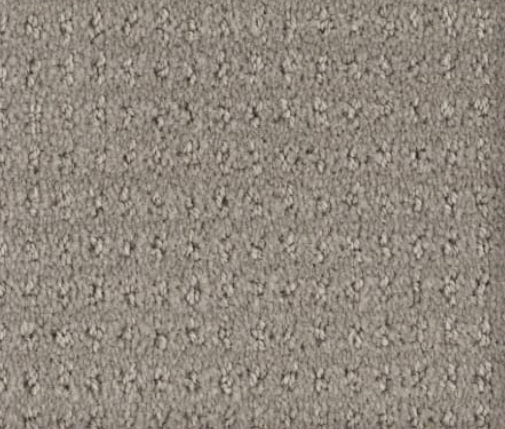 Beige, textured carpet with a looped pattern.