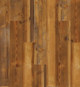 Wooden floor planks in varying shades of brown, with visible wood grain and knots.