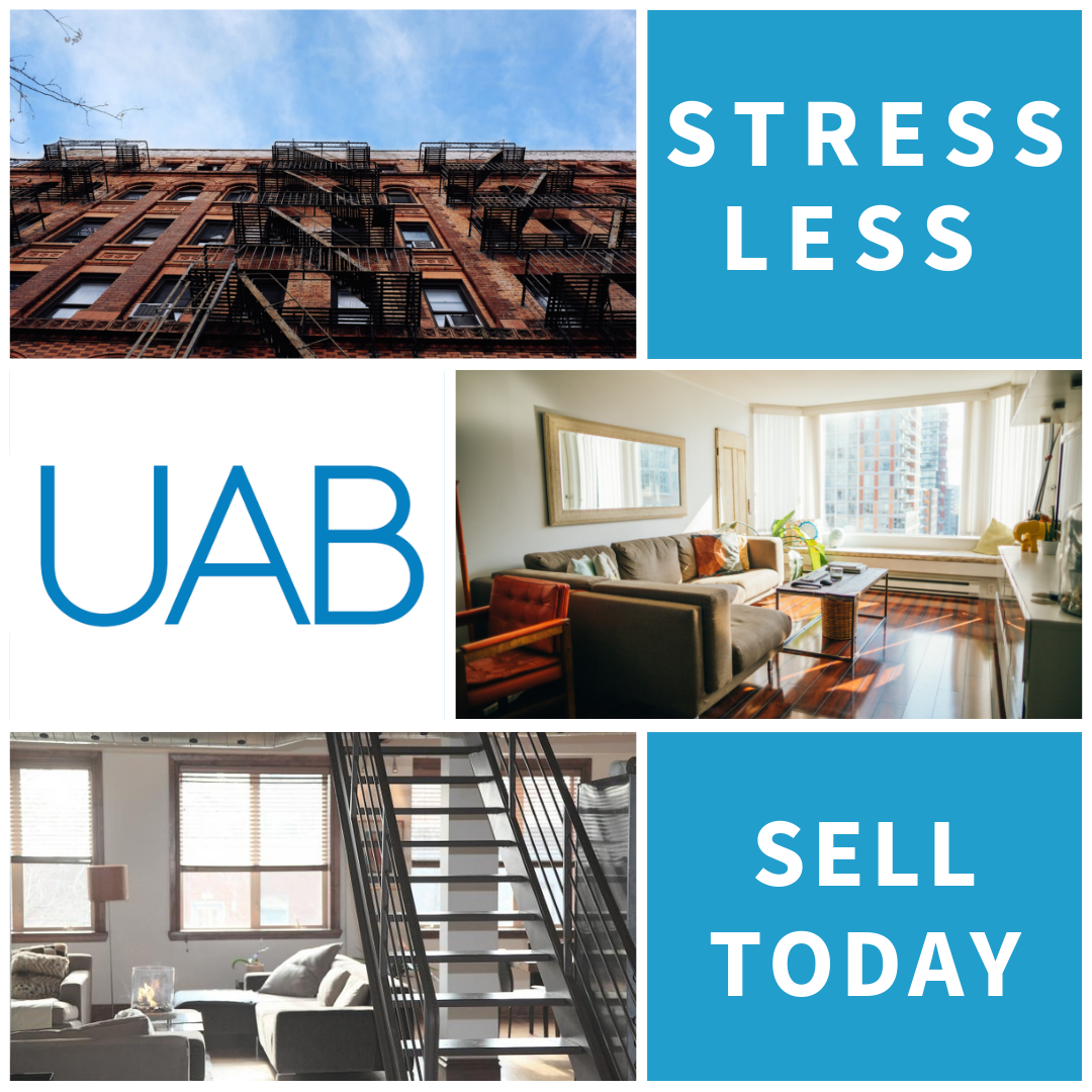 A collage of pictures with the words stress less sell today