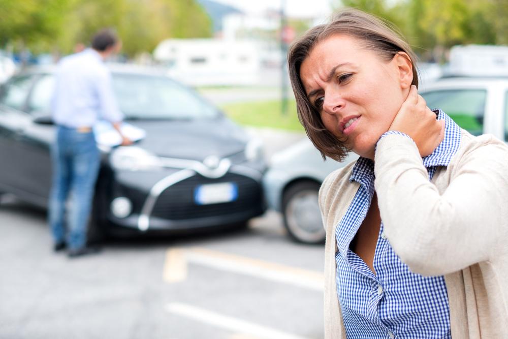 patient having whiplash (neck injury) after an auto accident