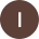 un cerchio marrone con una linea bianca al centro.