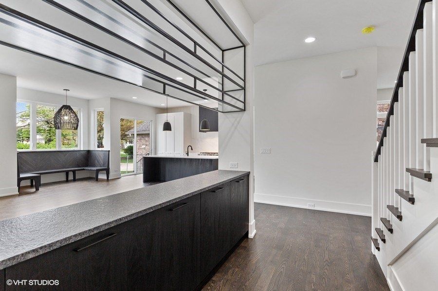 There is a staircase leading up to the second floor of the house.