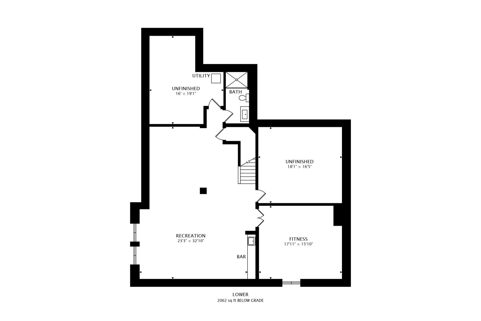 A black and white floor plan of a house.