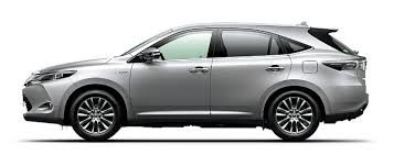 Silver Toyota Harrier SUV parked on a white background.
