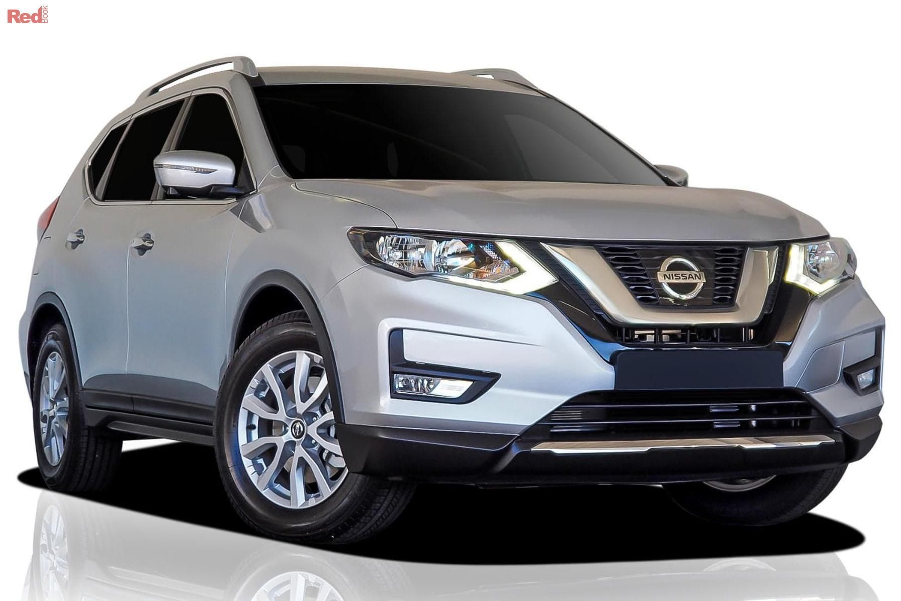 Silver Nissan X-Trail SUV angled slightly, parked on a white background.