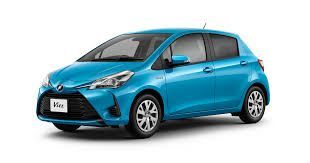 Blue Toyota Yaris hatchback car.
