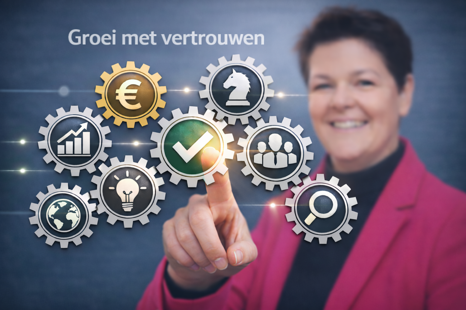 Meedenken, richting geven en ondersteuning daar waar nodig is.