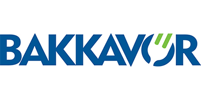 A blue and green logo for bakkavor on a white background.