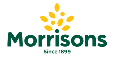 The morrisons logo has a yellow flower on it