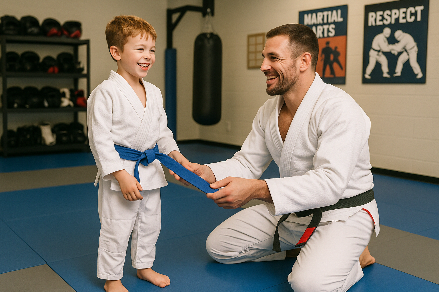 Kids learning self-defense techniques in BJJ class in Coconut Creek