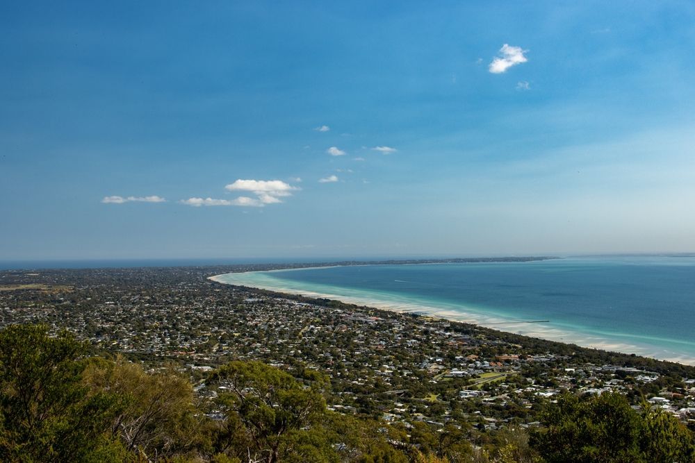 Panoramic View of a Coastal Town With a Long Beach — Freedom Wealth Solutions In Mornington, VIC