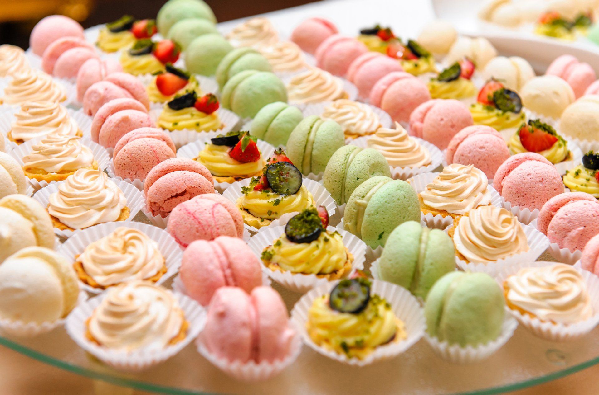 catered colorful desserts