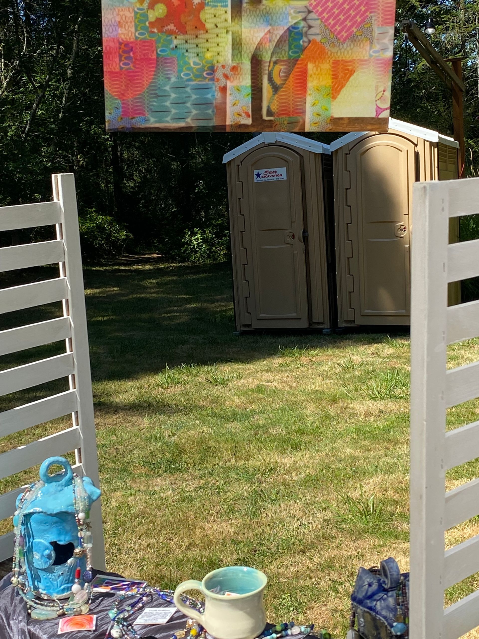 Red and Blue Portable Toilet — Friday Harbor, WA — Starr Excavation Inc