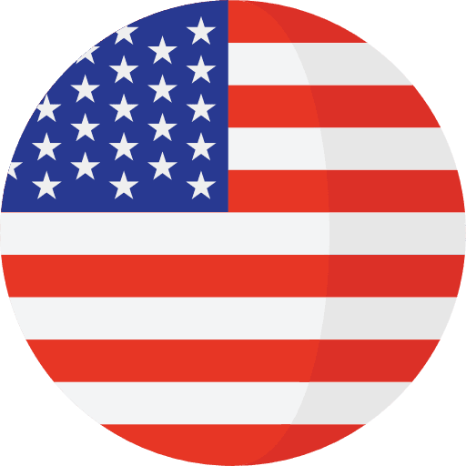 The american flag is in a circle on a white background.