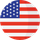 The american flag is in a circle on a white background.