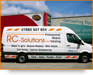 For mobile car valeting in Greater Manchester call RC Solutions van