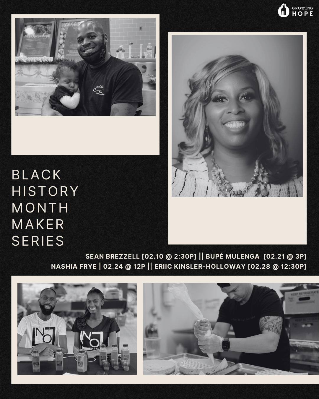 A poster for the black history month maker series