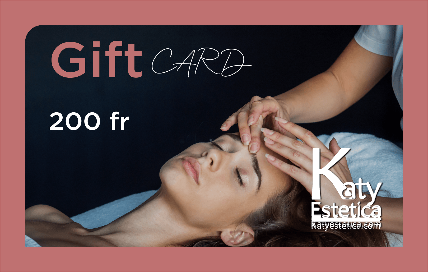 Una carta regalo per Katy Estetica mostra una donna che riceve un massaggio