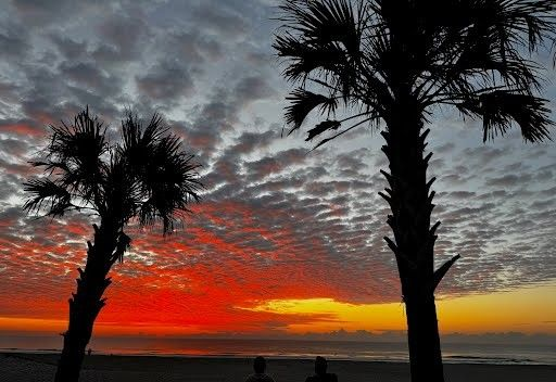 Sunset on the beach on Amelia Island