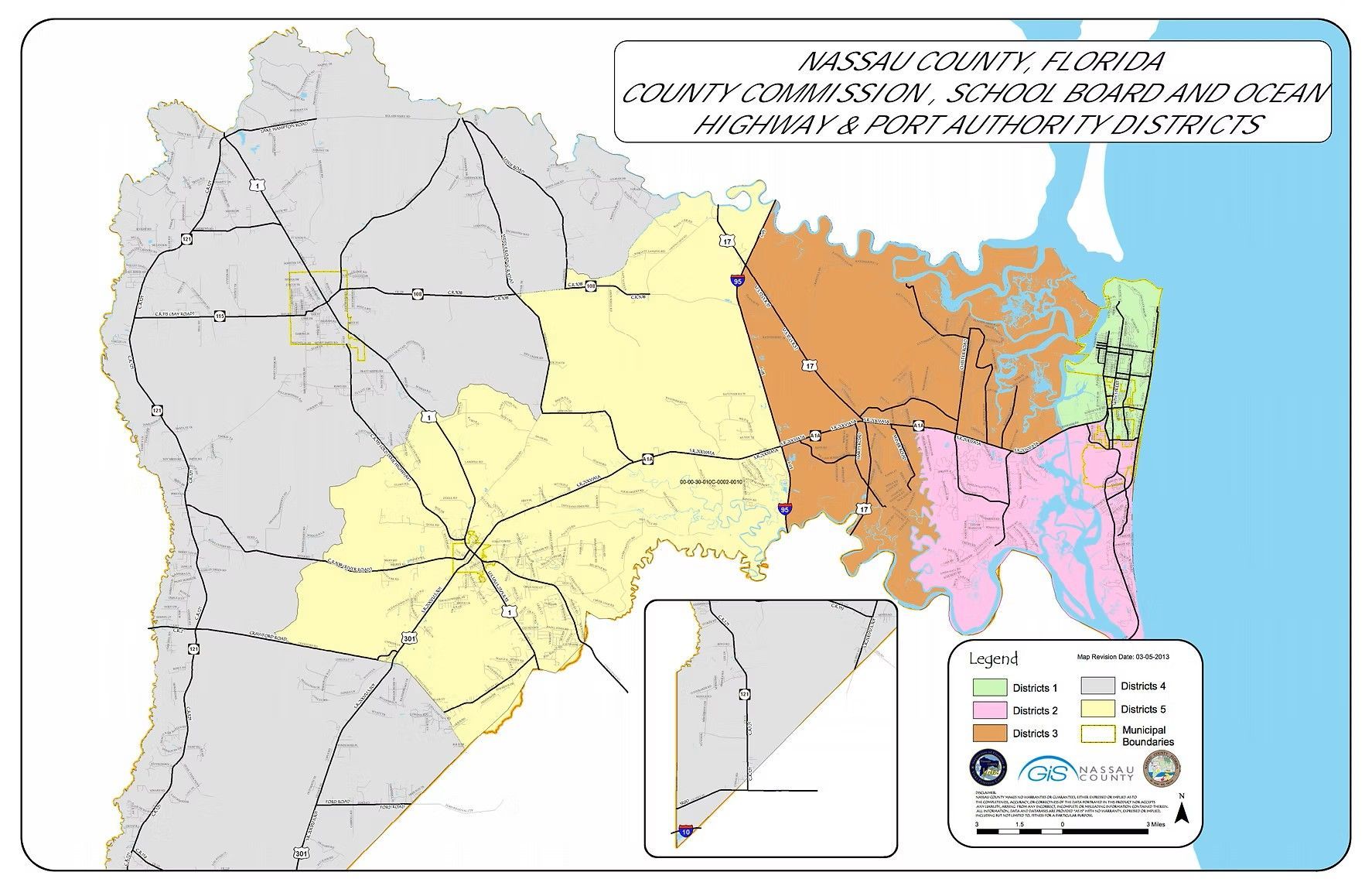 Picture of the Nassau County Voting Map by Districts