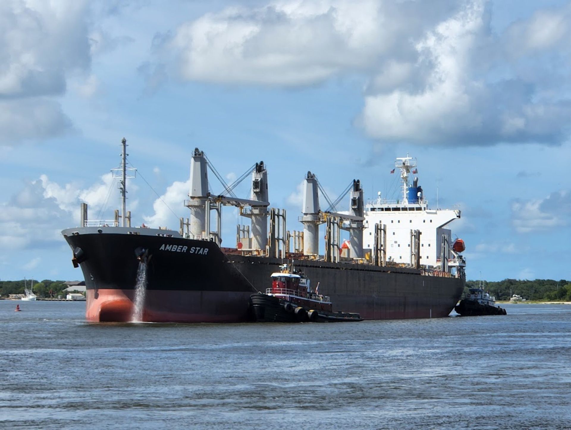 Picture of a freight ship at sea