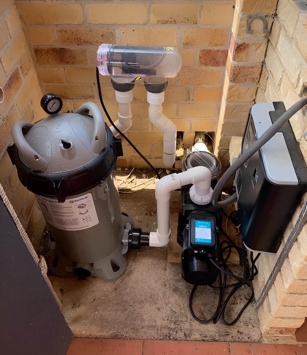 A Swimming Pool Filter With Water Pump — Pool Zone in Port Macquarie, NSW