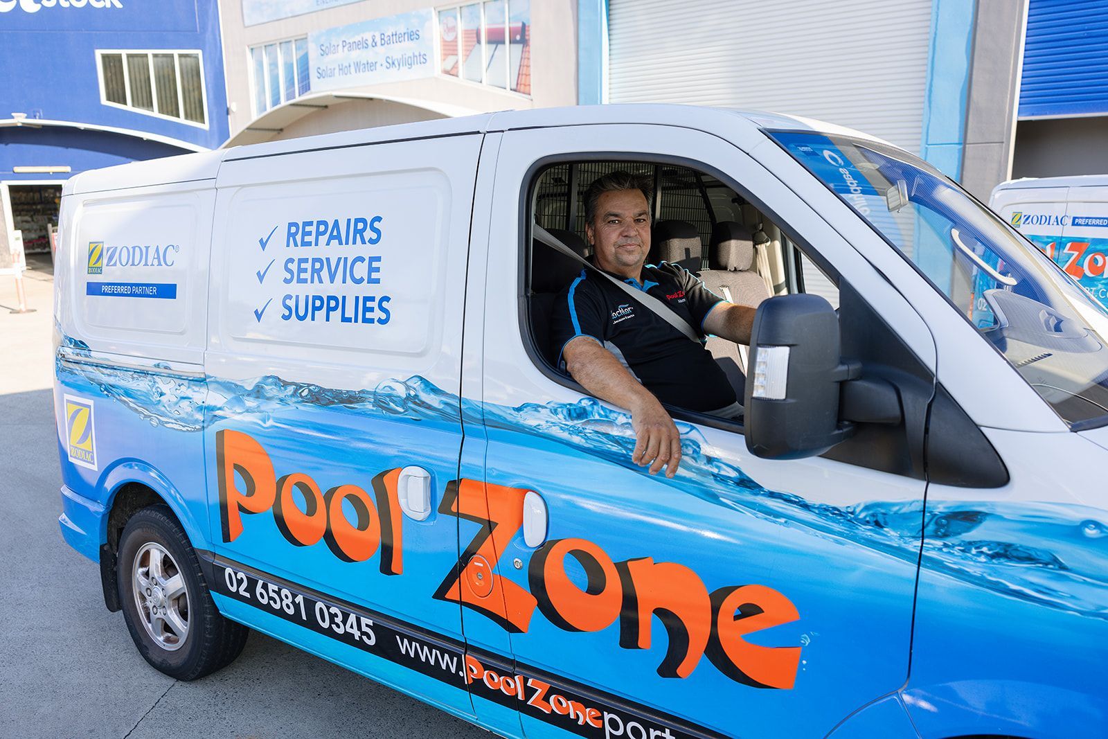 Pool Zone White Pick-Up Vehicle — Pool Zone in Port Macquarie, NSW