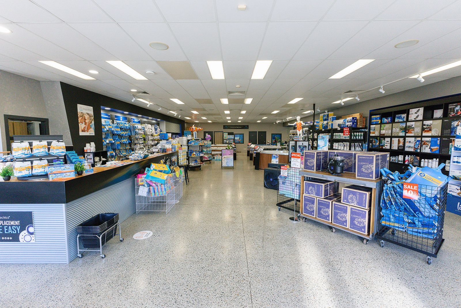 A Store Filled With Lots Of Pool Products And A Hot Tub — Pool Zone in Port Macquarie, NSW