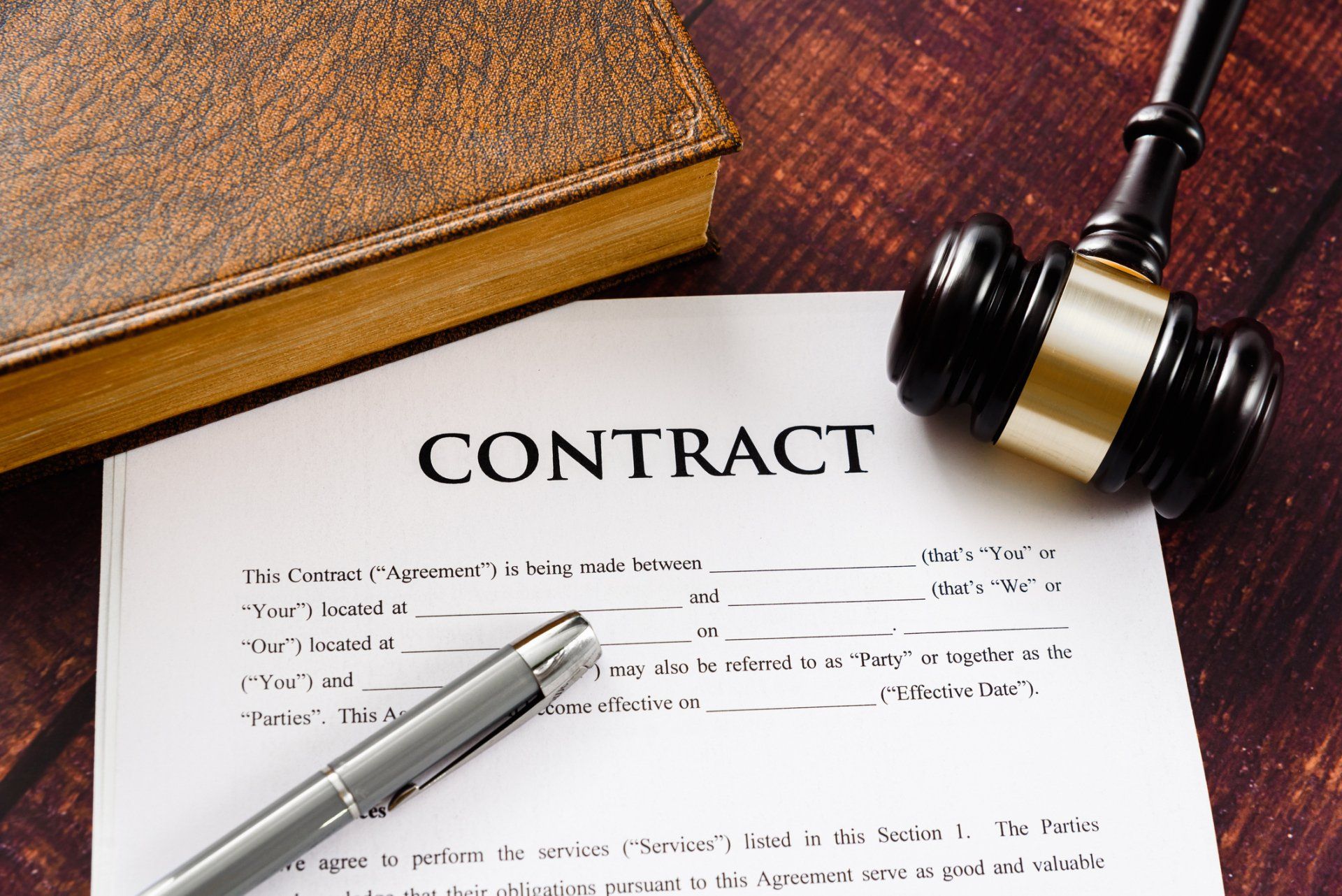 Contract Document With Gavel — Pleasant Hill, CA — Hardisty & Hardisty