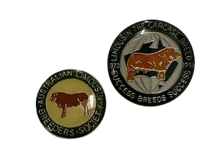Two badges for the australian limousine breeders society