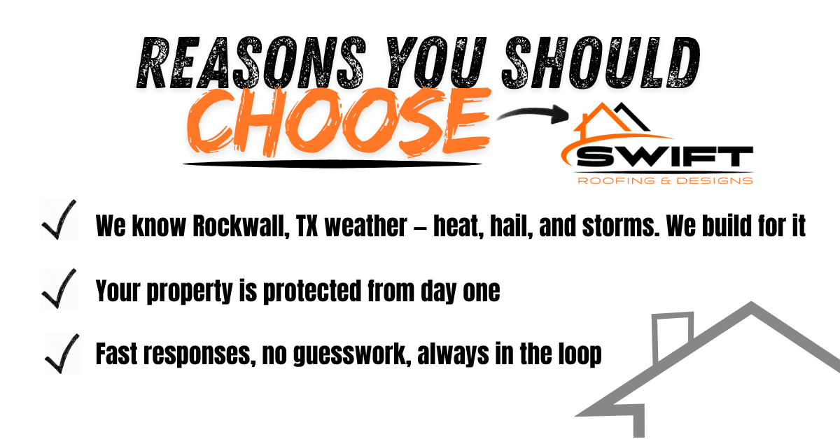 Spring roof inspection Royse City TX Swift Roofing North Texas