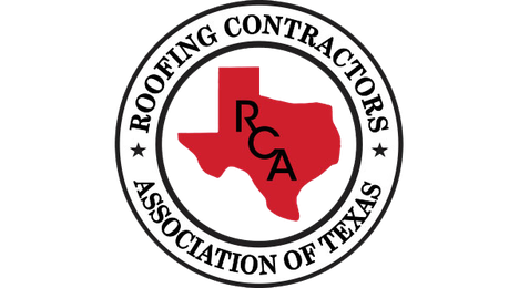 Texas Roofing Contractors Association logo with a red Texas outline and "RCA" inside.